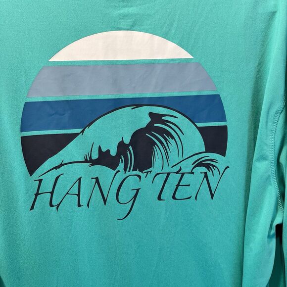 Hang Ten Surf Shirt Long Sleeve Men's Size XL Teal UV Protection/UPF 50+ - Picture 7 of 7